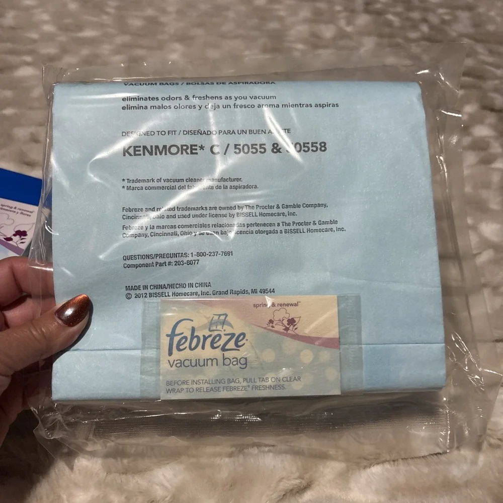 Febreze Spring Renewal 3 Pack Vacuum Bags - Kenmore C 5055 & 50558 Canister fit